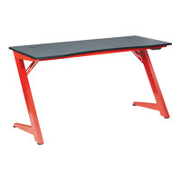 OSP Home Furnishings BET25-RD Beta Battlestation Gaming Desk with Black Carbon Top and Matt Red Legs